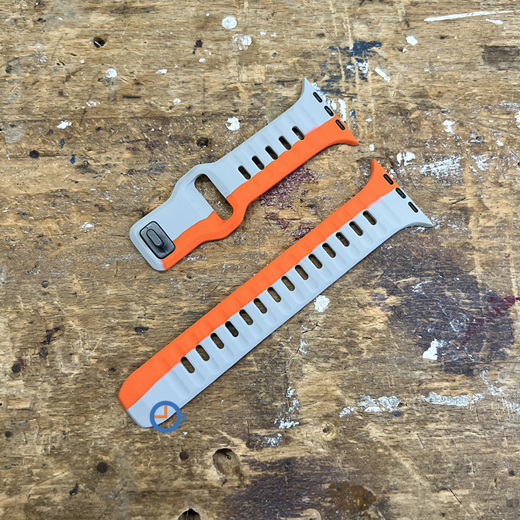 Silikon armband Apple Watch 45mm - grau orange