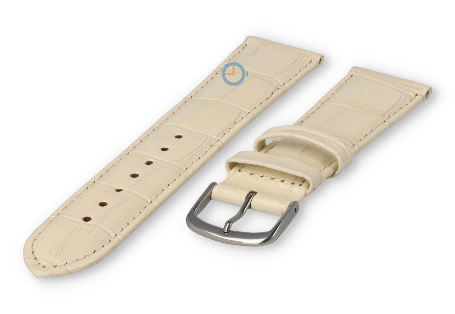 Kroko - Lederband - 20mm - creme