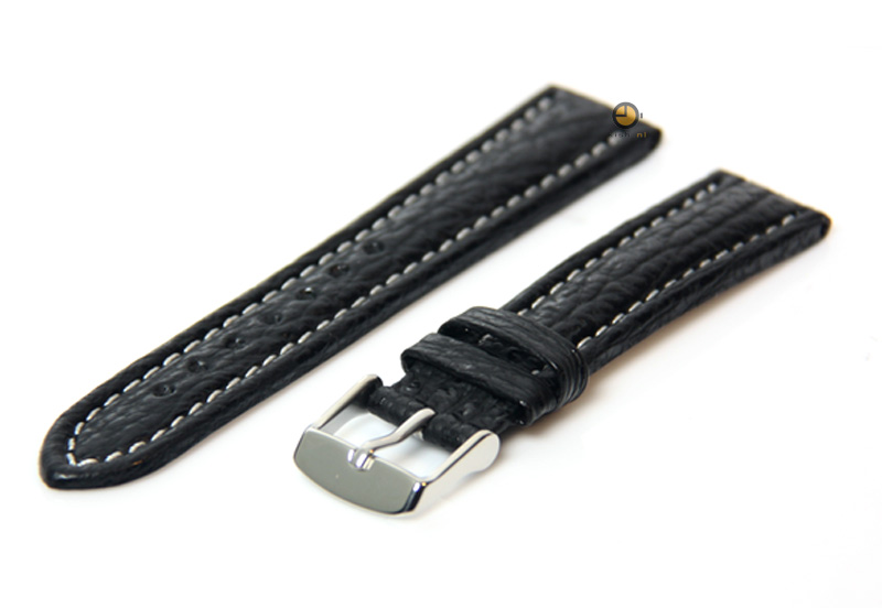 Uhrenarmband 18mm Schwarz Leder