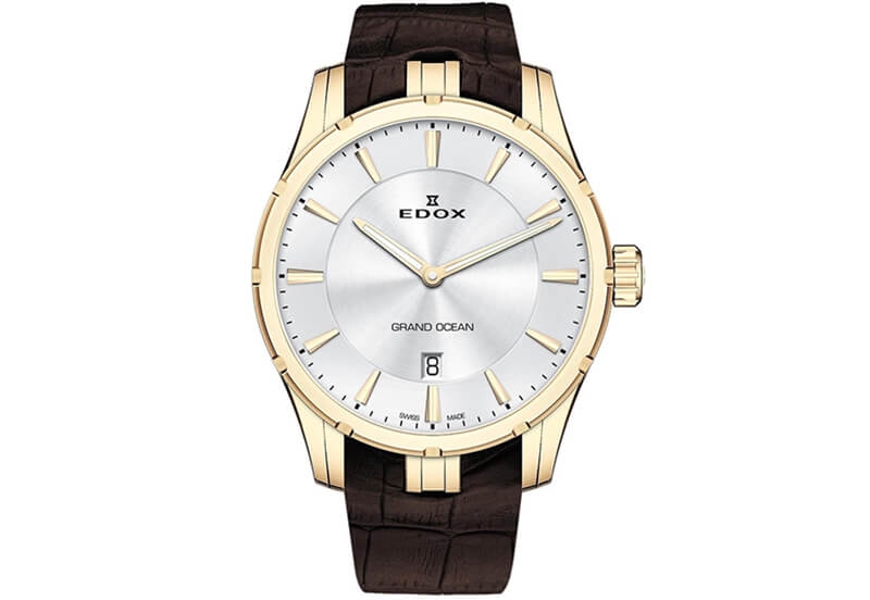 Edox Grand Ocean 56002 Uhrenarmband Dunkelbraun