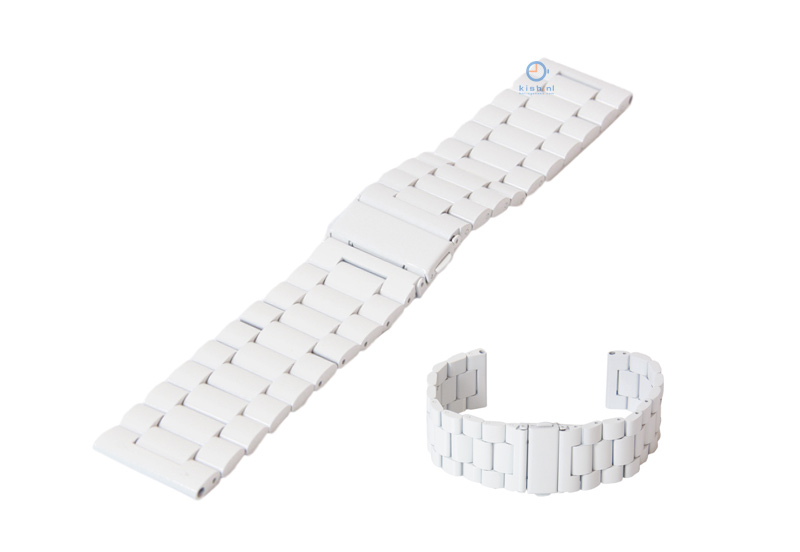 Uhrenarmband 24mm Edelstahl WeiÃŸ