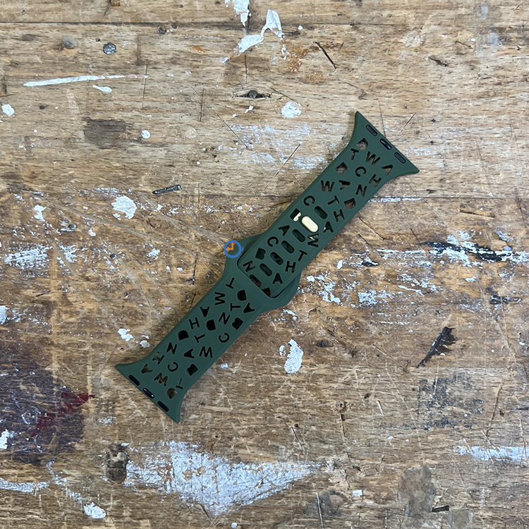 Letter silikon armband - Apple Watch 41mm - Grun