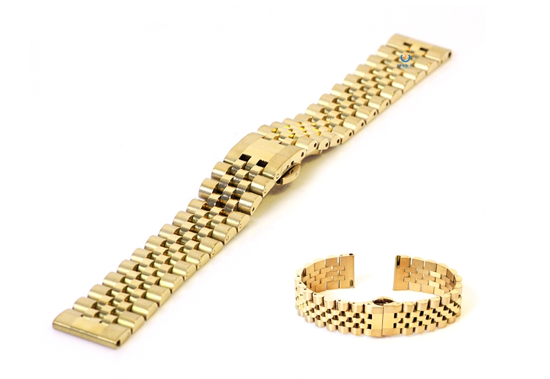 Uhrenarmband 18mm gold Edelstahl - teilpoliert
