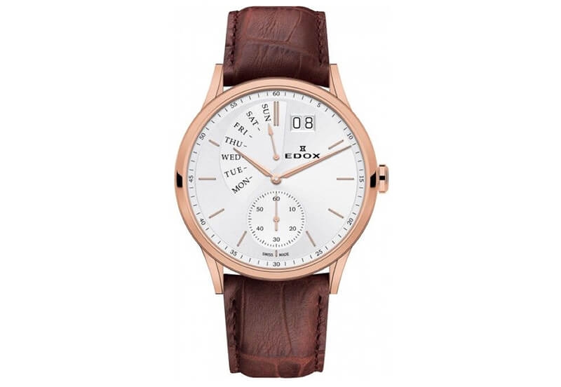 Edox Les Vauberts 34500 Uhrenarmband Dunkelbraun