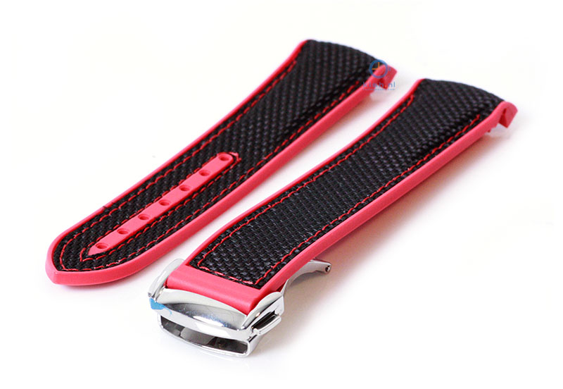 Omega Seamaster Uhrenarmband 20mm schwarz - rot Silikon