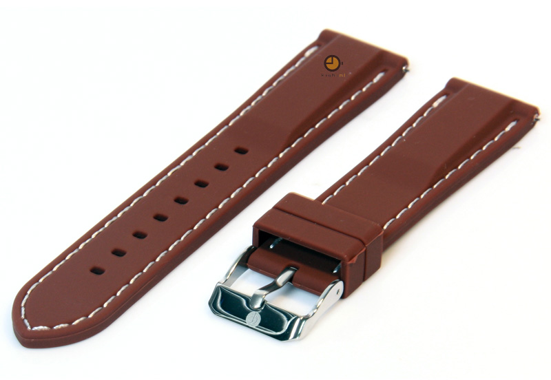 Uhrenarmband 18mm Braun Silikon mit Quick - Release