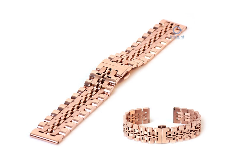 Metallarmband 20mm Rosegold Teilpoliert