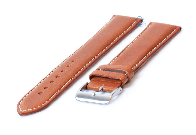 Extra lange Uhrenarmband 22mm hellbraun Leder - XXL