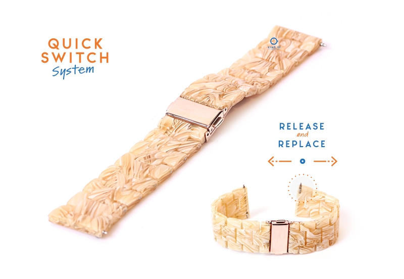 20mm resin Uhrenarmband - Zuckerstange beige