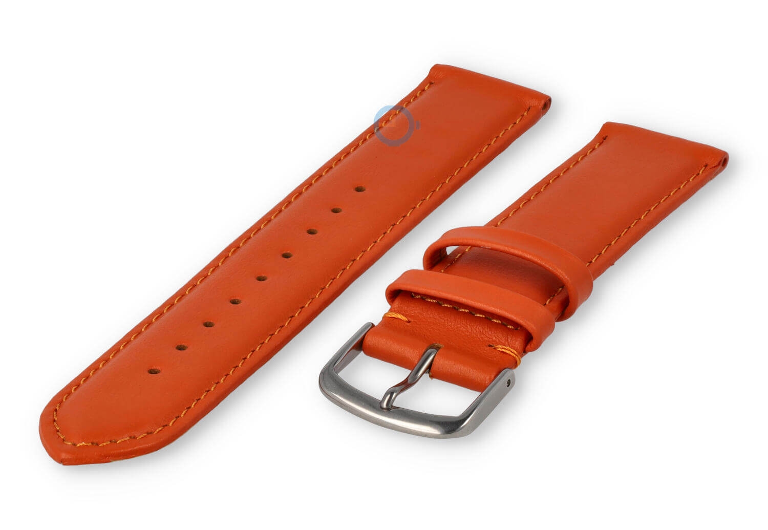 20mm Lederband mit Naht - Orange