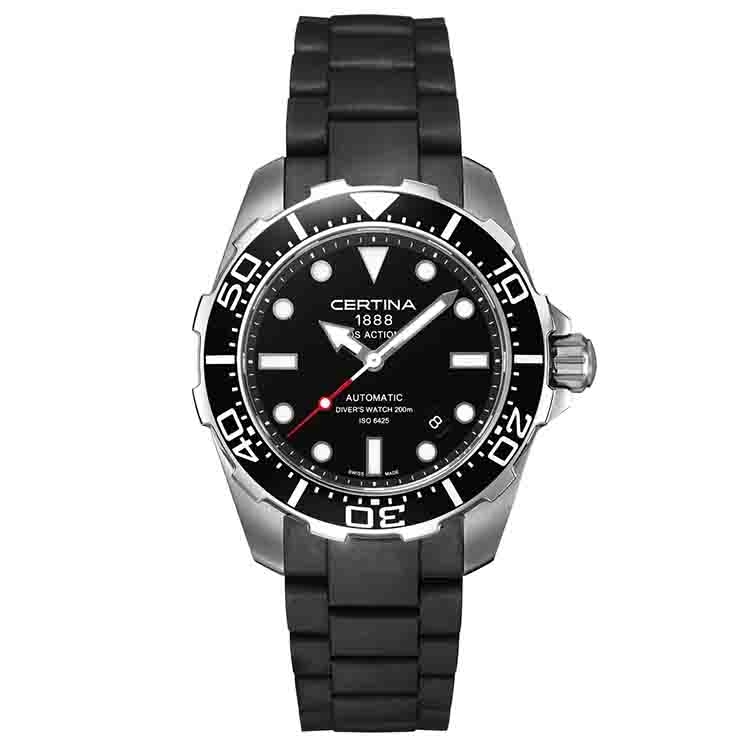 Certina Band C0134071705100A schwarzes Kautschuk
