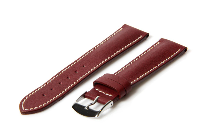 Uhrenarmband 18mm Bordeaux Leder
