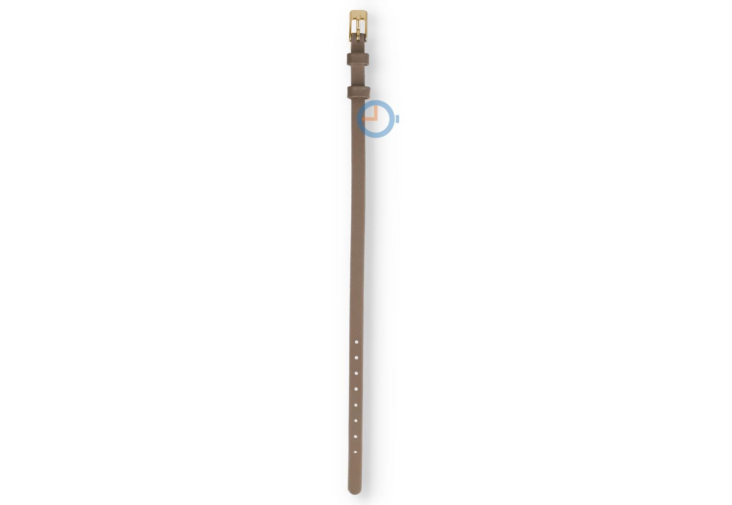 One-piece Leder Uhrenarmband - 6mm - taupe mit gold