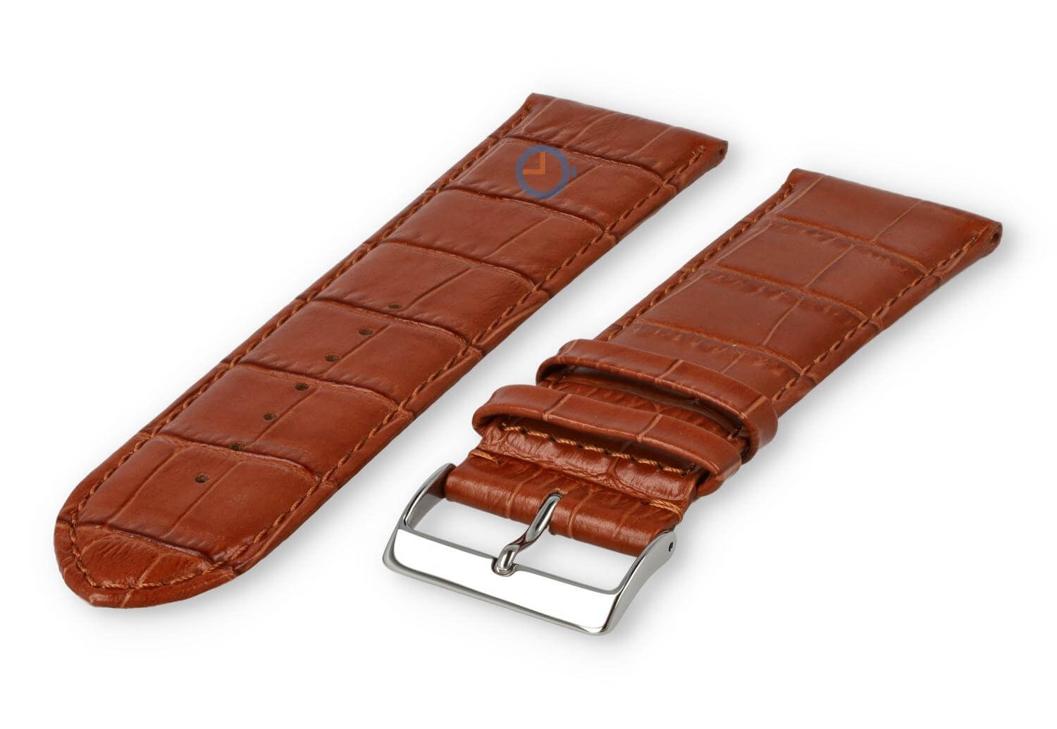 Kalbsleder XL band mit Kroko - Muster - 28mm - rostbraun