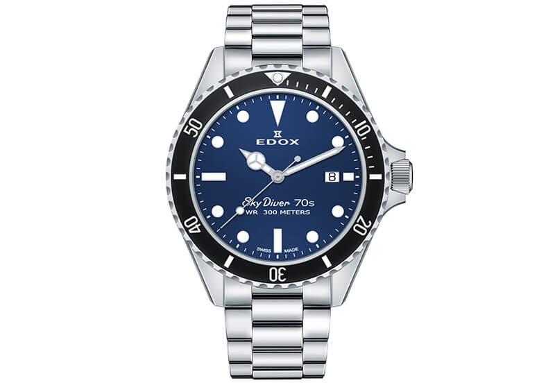 Edox SkyDiver 80115 Uhrenarmband Silber