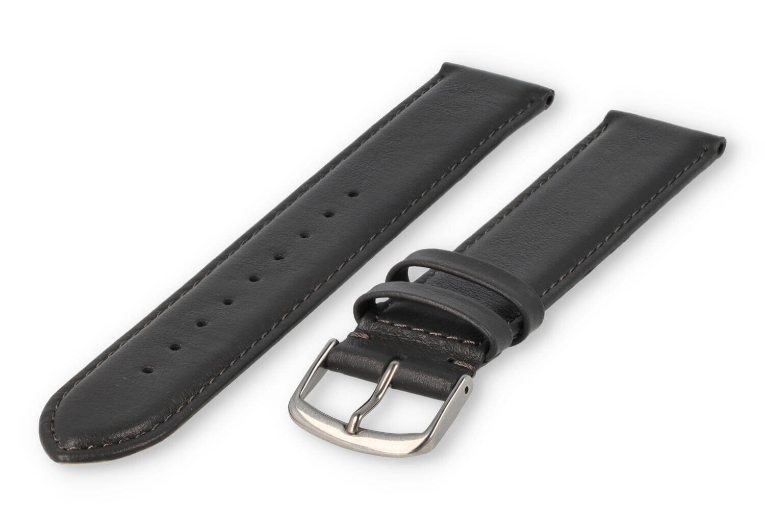 XL glatt Lederband - 22mm - dunkelgrau