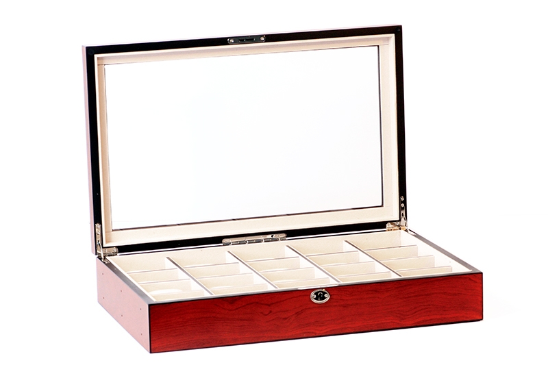 Horlogevitrine voor 20 horloges - Bubinga finish