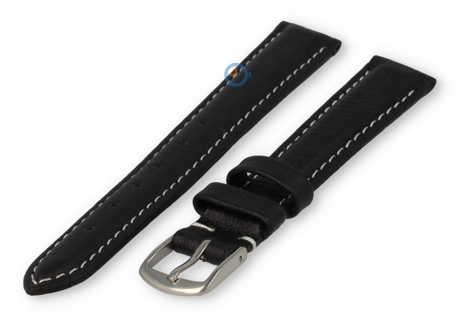 Ungerade Größe Uhrenarmband Leder - 13mm - schwarz