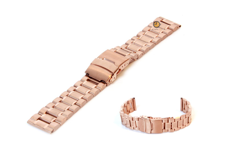 Uhrenarmband 16mm Rosegold Stahl poliert (teilweise)