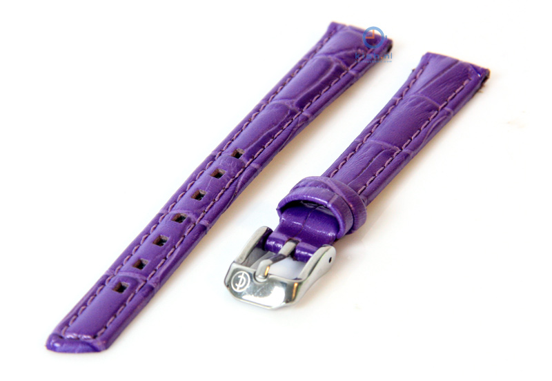 Uhrenarmband 12mm violett Leder mit Krokostruktur