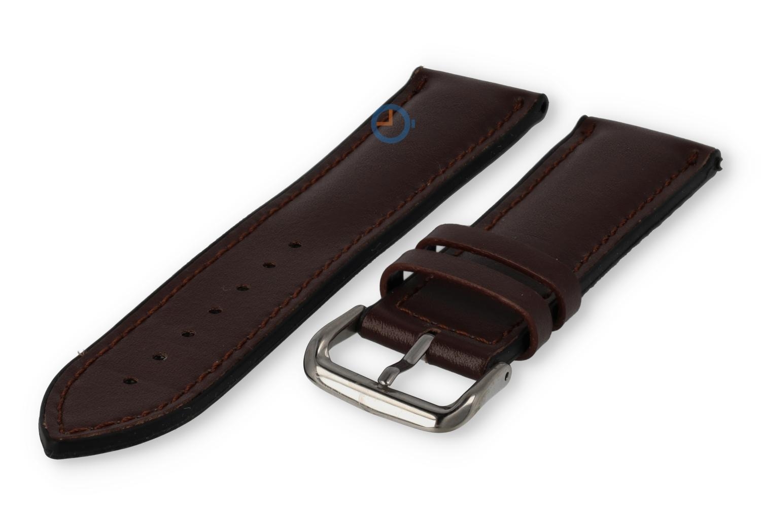 Silikon Band mit Beschichtung aus Leder - 22mm - dunkelbraun