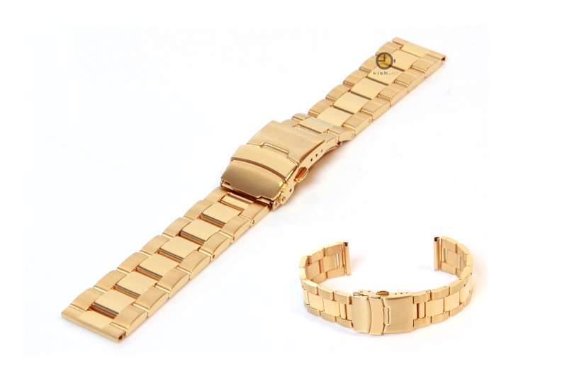 Uhrenarmband 20mm goud Stahl poliert (teilweise)