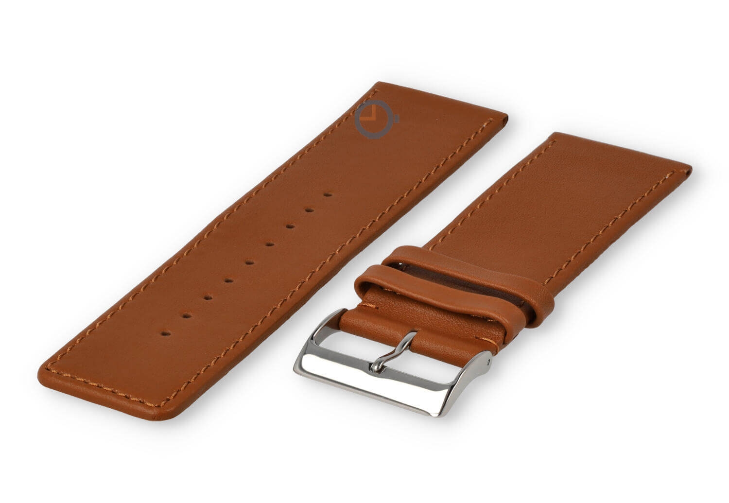 30mm Uhrenarmband glatt Leder - braun