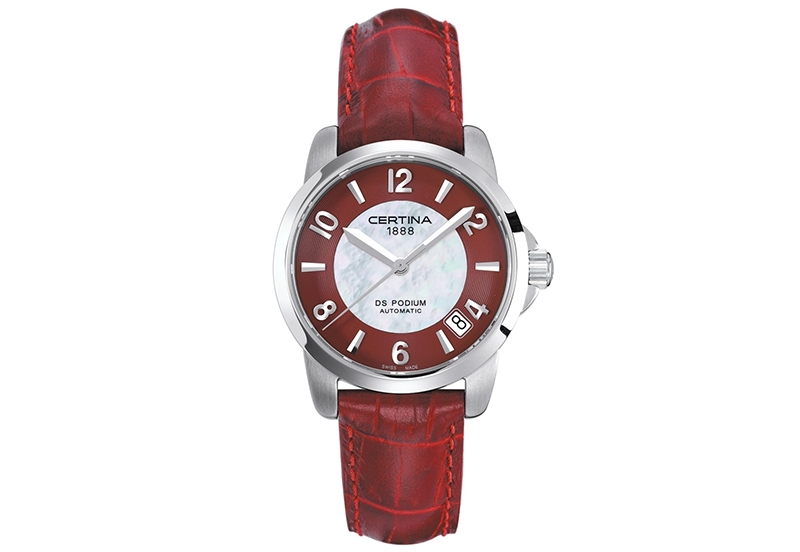 Certina Band C0012071610700A 16/14mm bordeaux Leder ohne SchlieÃŸe