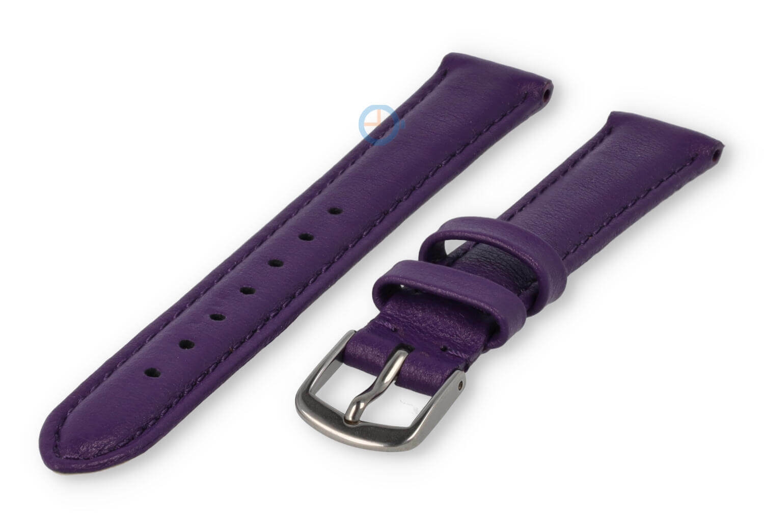 12mm Uhrenarmband glatt Leder - aubergine