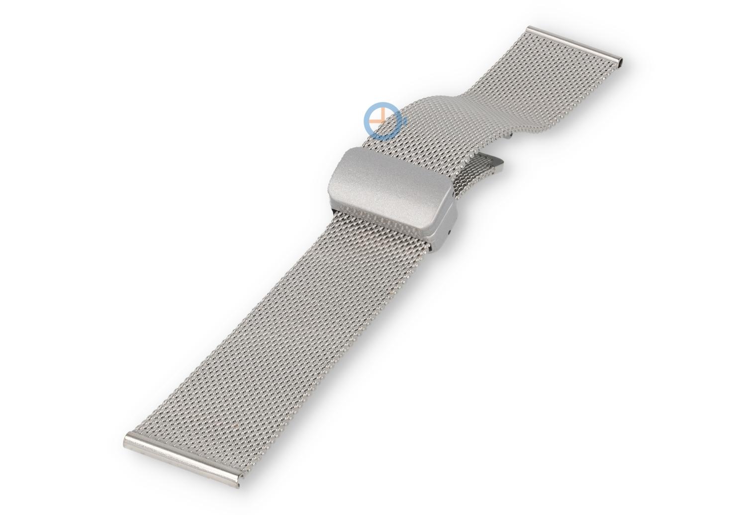 Uhrenarmband 22mm silber Stahl - magnetische Schmetterlingsfaltschließe