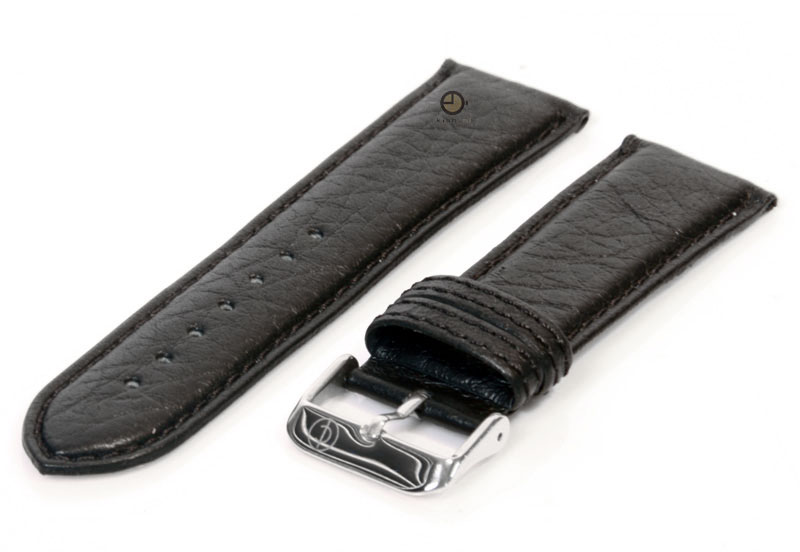 Uhrenarmband 24mm Schwarz Bisonleder