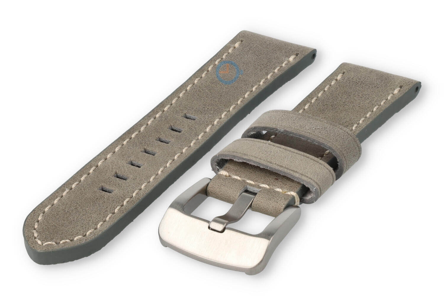 Wasserabweisendes Uhrenarmband aus Leder - 26mm - hellgrau
