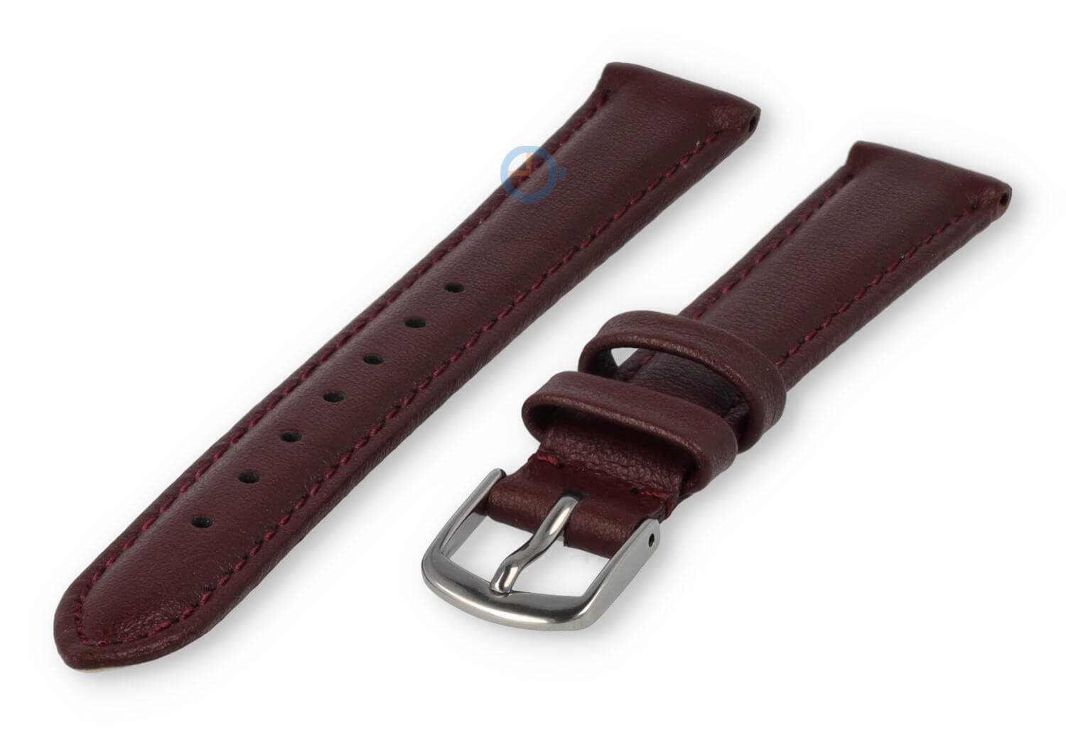 12mm Uhrenarmband glatt Leder - bordeaux