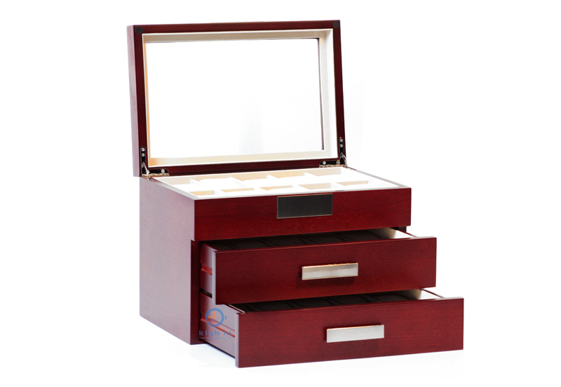 Design Uhrenbox für 30 Uhren (bordeaux)