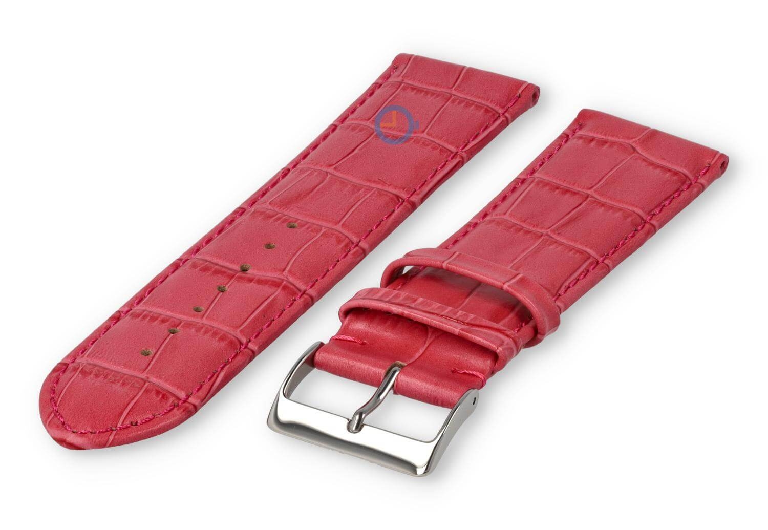 Basic Kroko Uhrenarmband XL - 24mm - Himbeer