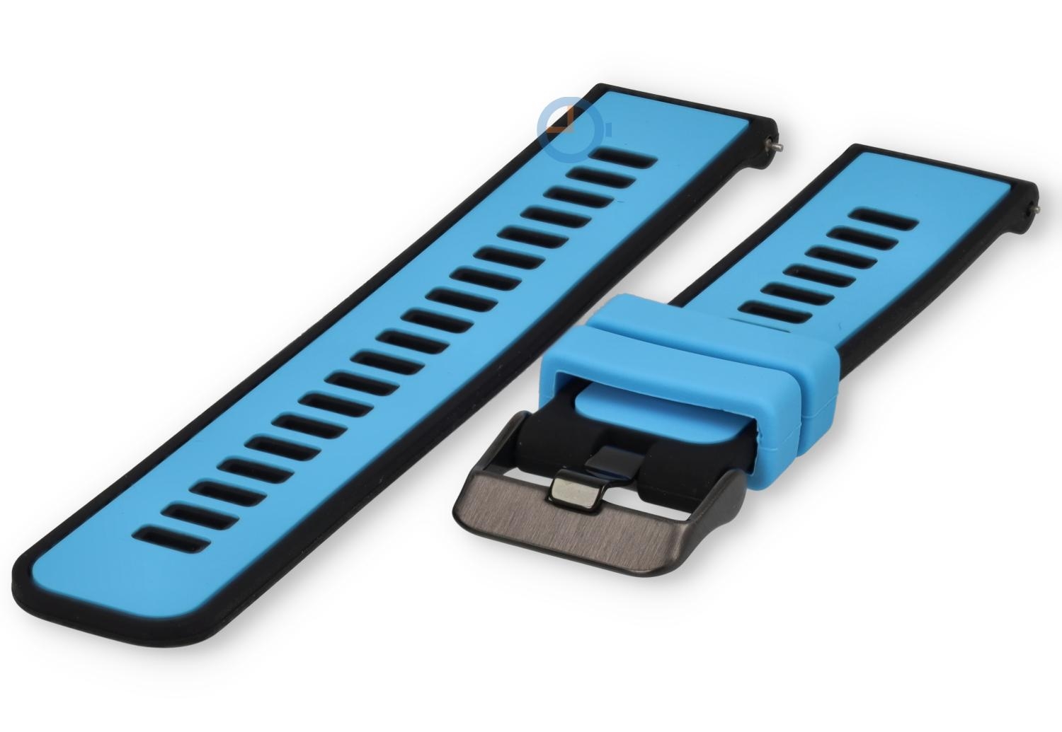 Snelwissel bandje 22mm - blauw zwart