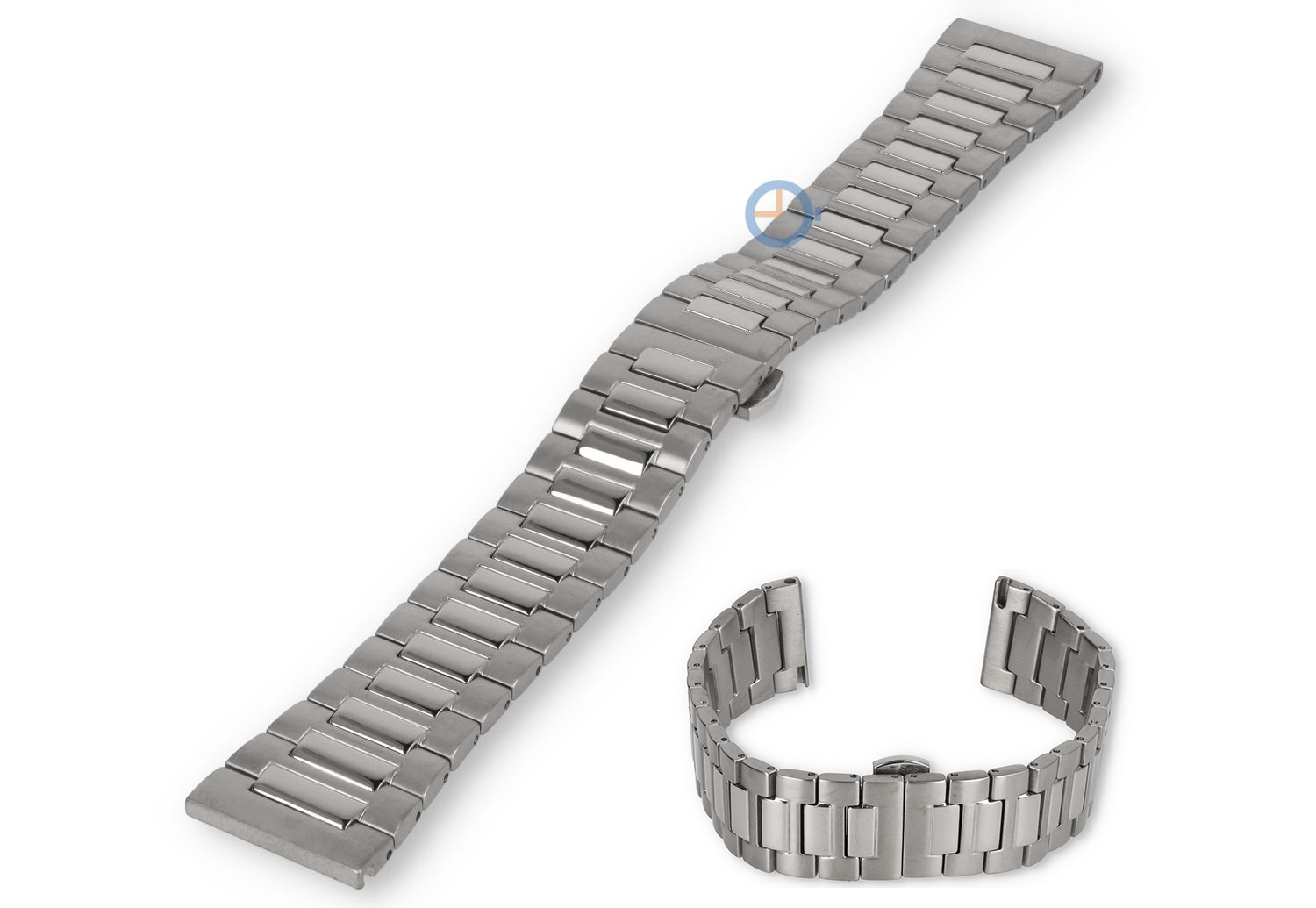 22mm Quick-Switch Uhrenarmband - dual-finish silber
