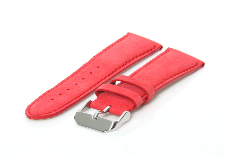 Uhrenarmband 22mm Rot Kalbsleder