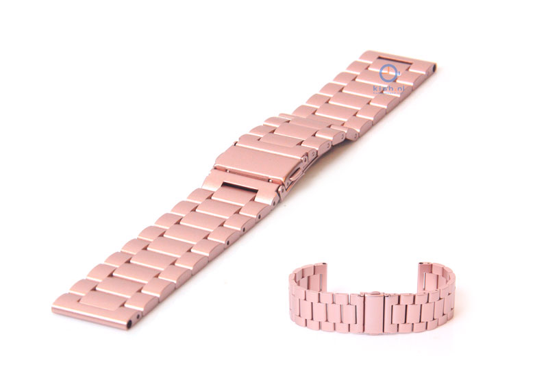Uhrenarmband 24mm rosa Edelstahl