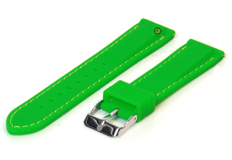 Uhrenarmband 18mm Grün Silikon mit Quick - Release