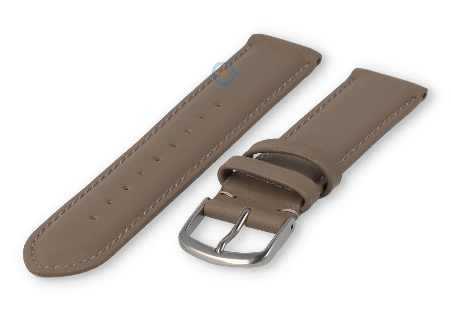 16mm Lederband mit Naht - taupe