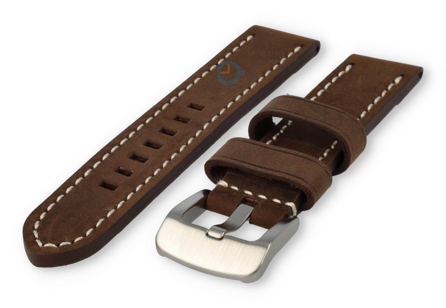 Wasserabweisendes Uhrenarmband aus Leder - 20mm - dunkelbraun