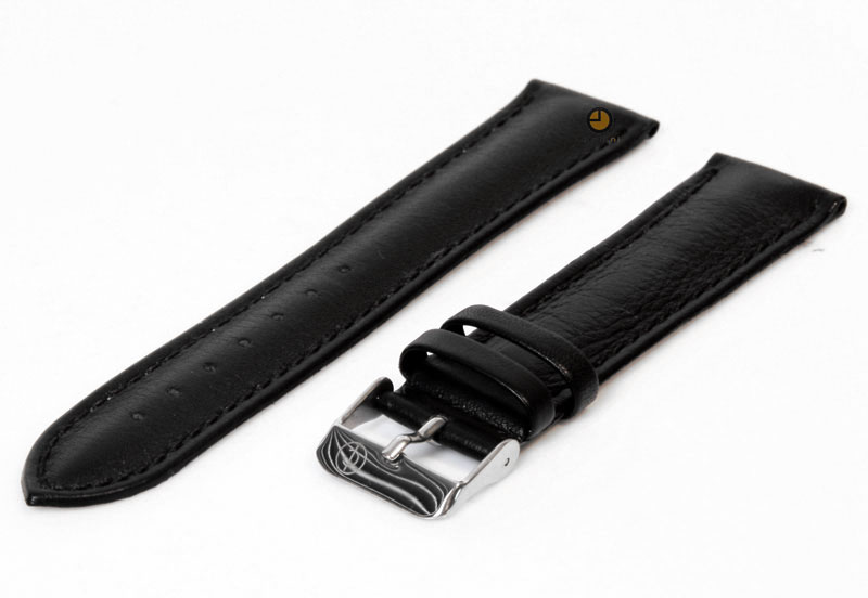 Uhrenarmband 20mm Schwarz Kalbsleder