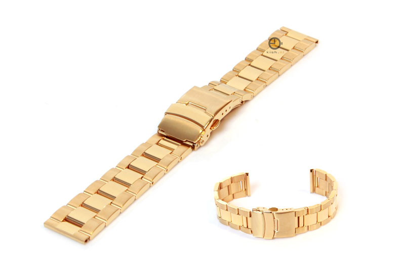 Uhrenarmband 18mm goud Stahl poliert (teilweise)