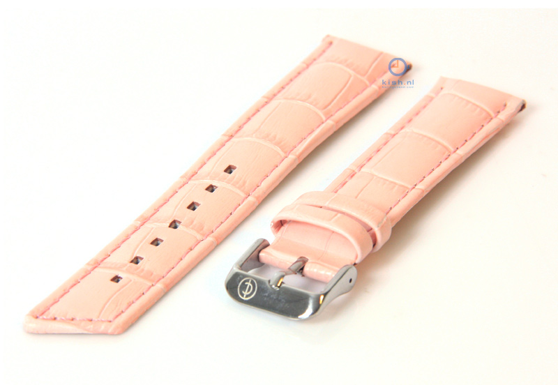 Uhrenarmband 20mm rosa Leder mit Krokostruktur