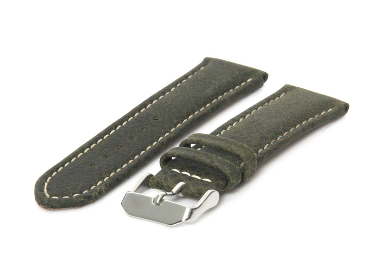 Uhrenarmband 22mm Dunkelgrün Kalbsleder