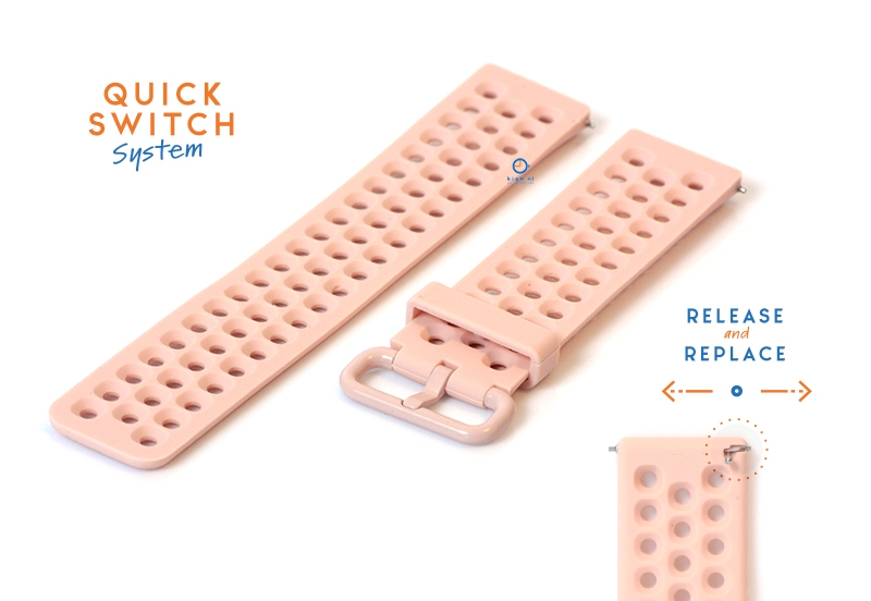 Silikon Uhrenarmband - 23mm perforated pink