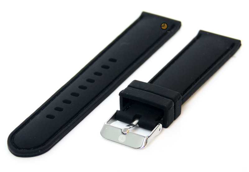 Uhrenarmband 20mm Silikon Schwarz