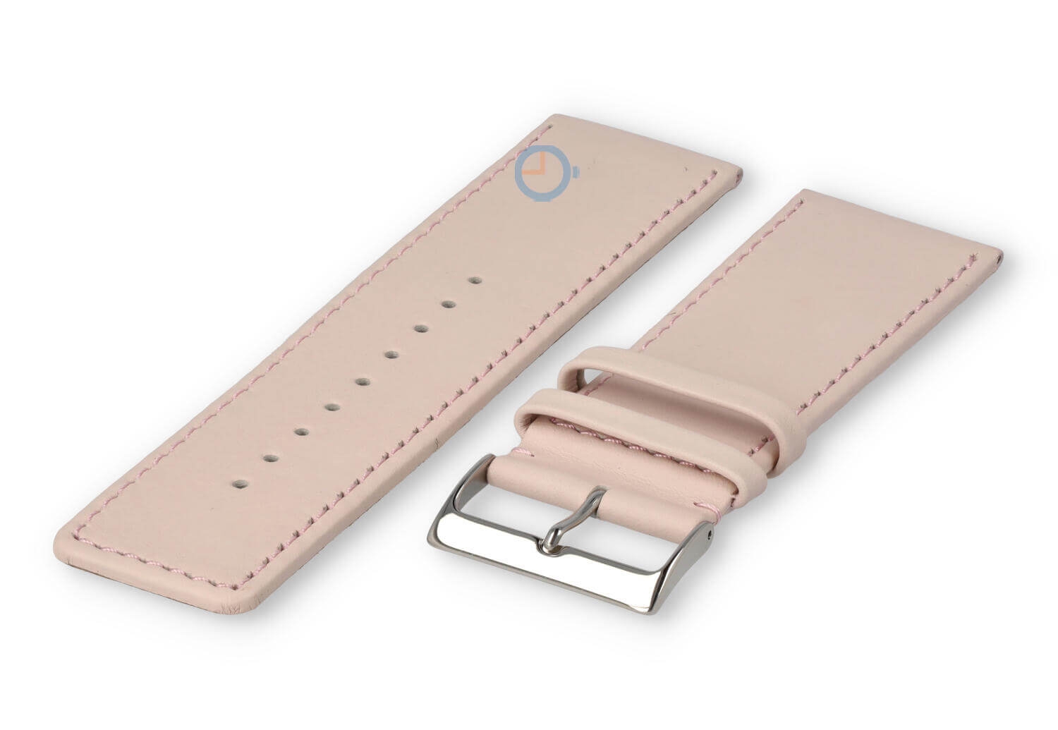 30mm Uhrenarmband glatt Leder - pastellrosa