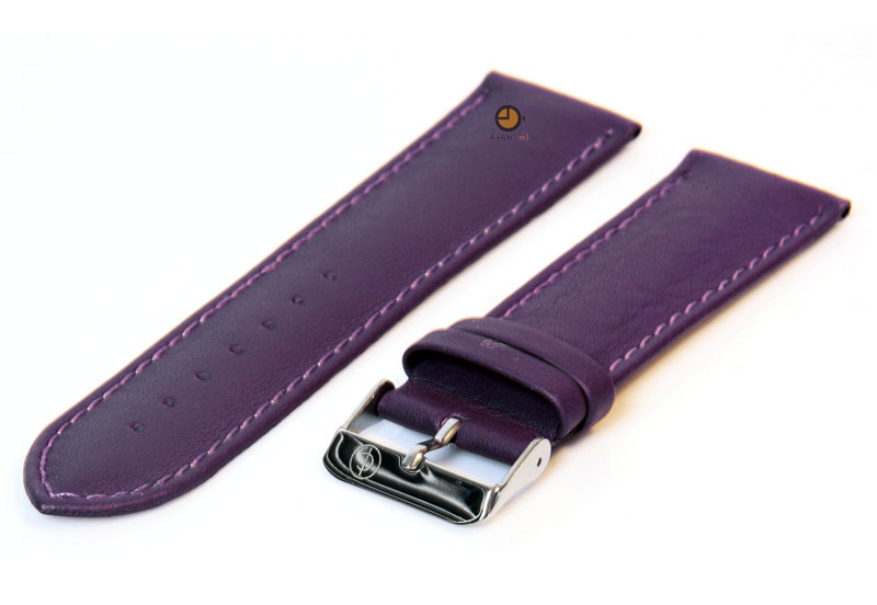 Uhrenarmband 22mm Violett Kalbsleder